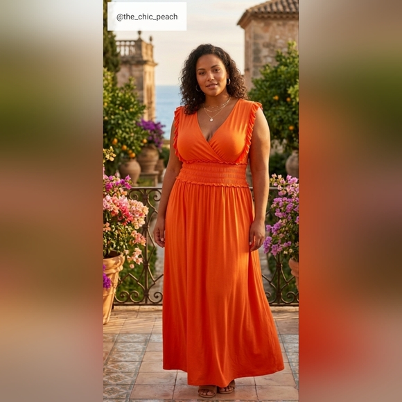 Time and Tru Dresses & Skirts - 🧡$15 Time and Tru Orange Maxi Dress — NWT — Size XXL 🧡NWT